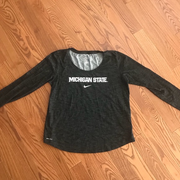 Grey Michigan State long sleeve dri fit t shirt - Picture 1 of 5